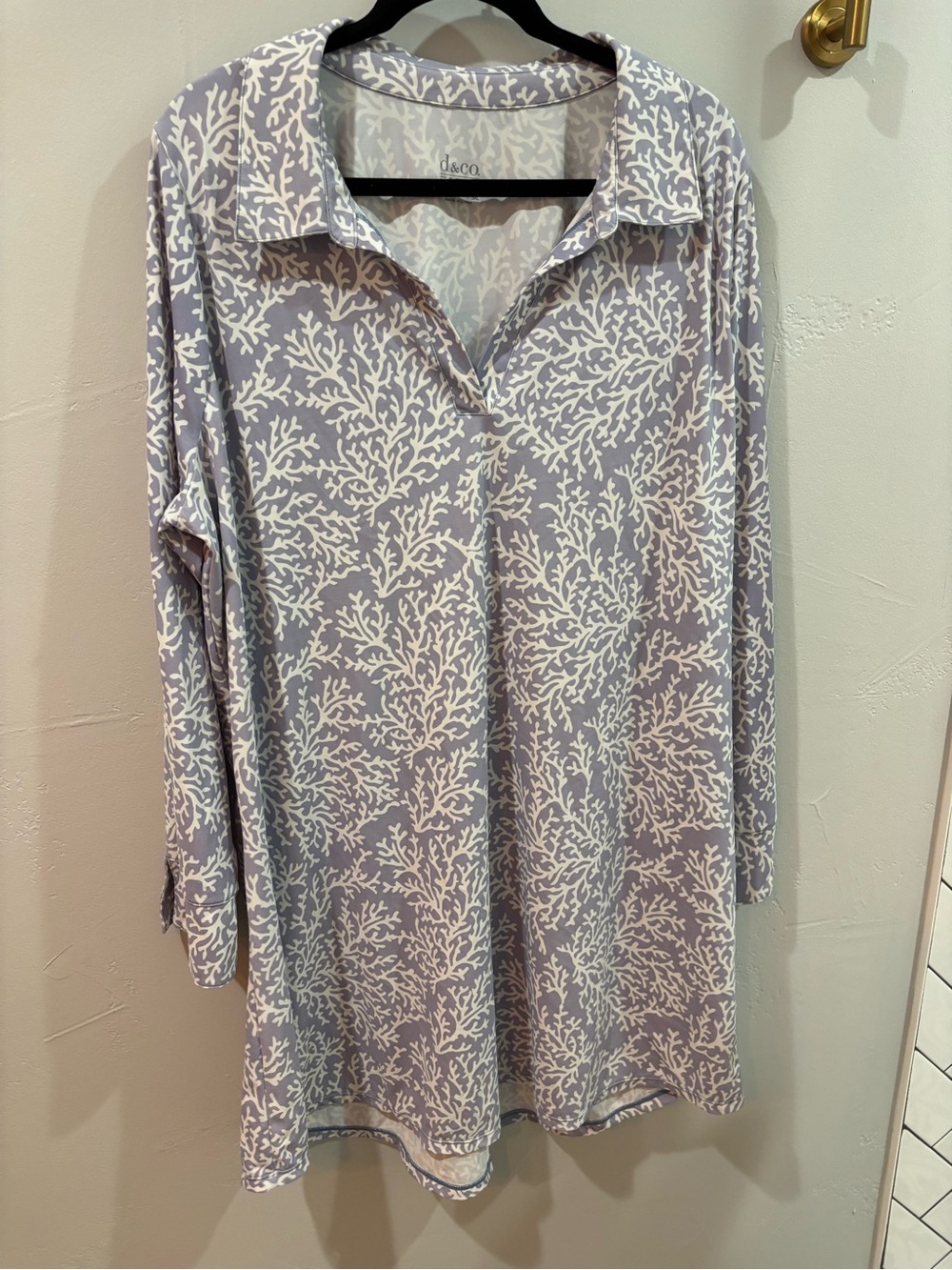 d&co Lavender Coral-Print Swim Coverup Tunic
